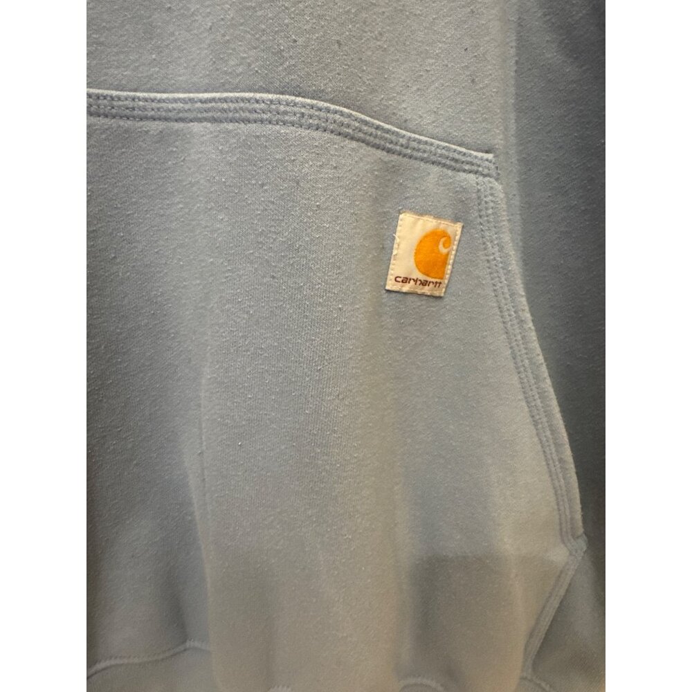Carhartt K288 Hoodie Men's M Loose Fit Blue Neon Logo Sleeve TS02880M Workwear - Picture 6 of 9